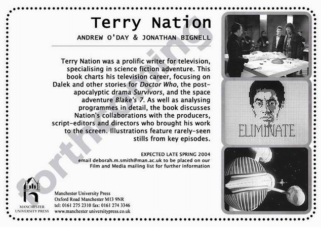 Terry Nation book flyer